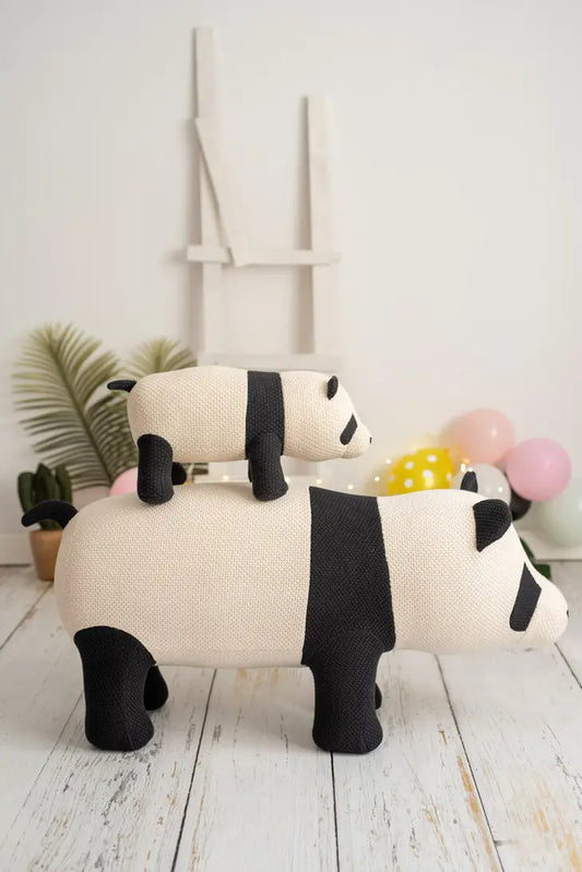 Crochetts - Handmade Large Panda Seat Plush + Mini Panda Plush