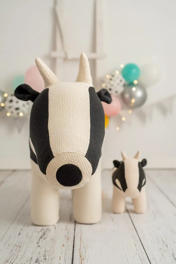 Crochetts - Handmade Large Cow Seat Plush + Mini Cow Plush