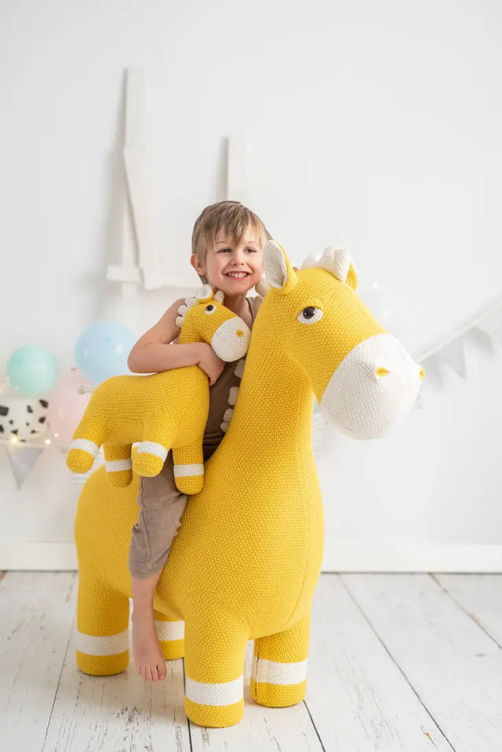 Crochetts - Handmade Large Horse Seat Plush + Mini Horse Plush